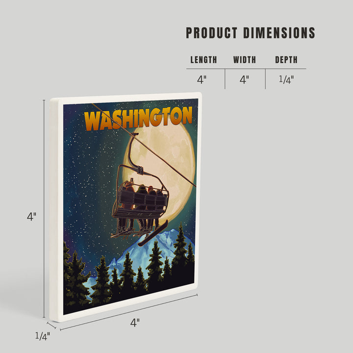 Washington Ski Lift, Full Moon Snowboarder, Coasters