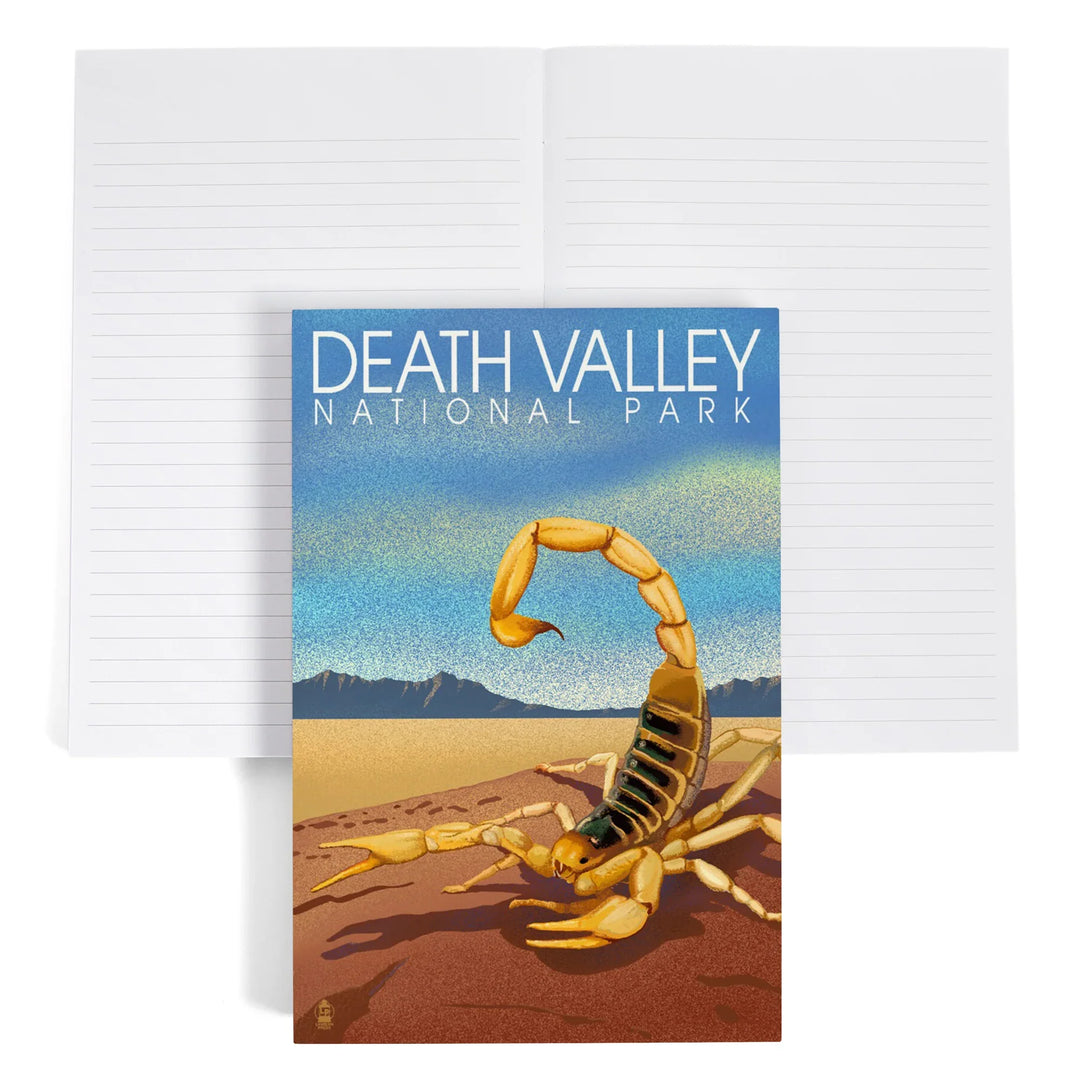 Lined 6x9 Journal, Death Valley National Park, California, Lithograph, Scorpion, Lay Flat, 193 Pages, FSC paper