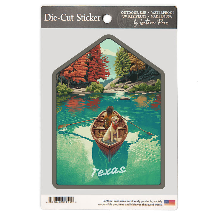 Texas, Quiet Explorer, Boating, Fall, Vinyl Sticker