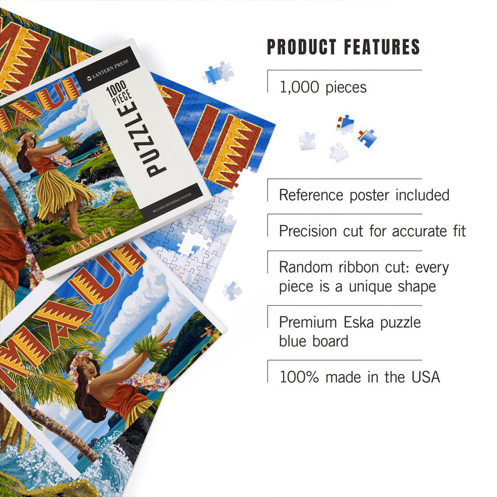 Maui, Hawaii, Hula Girl on Coast, Jigsaw Puzzle
