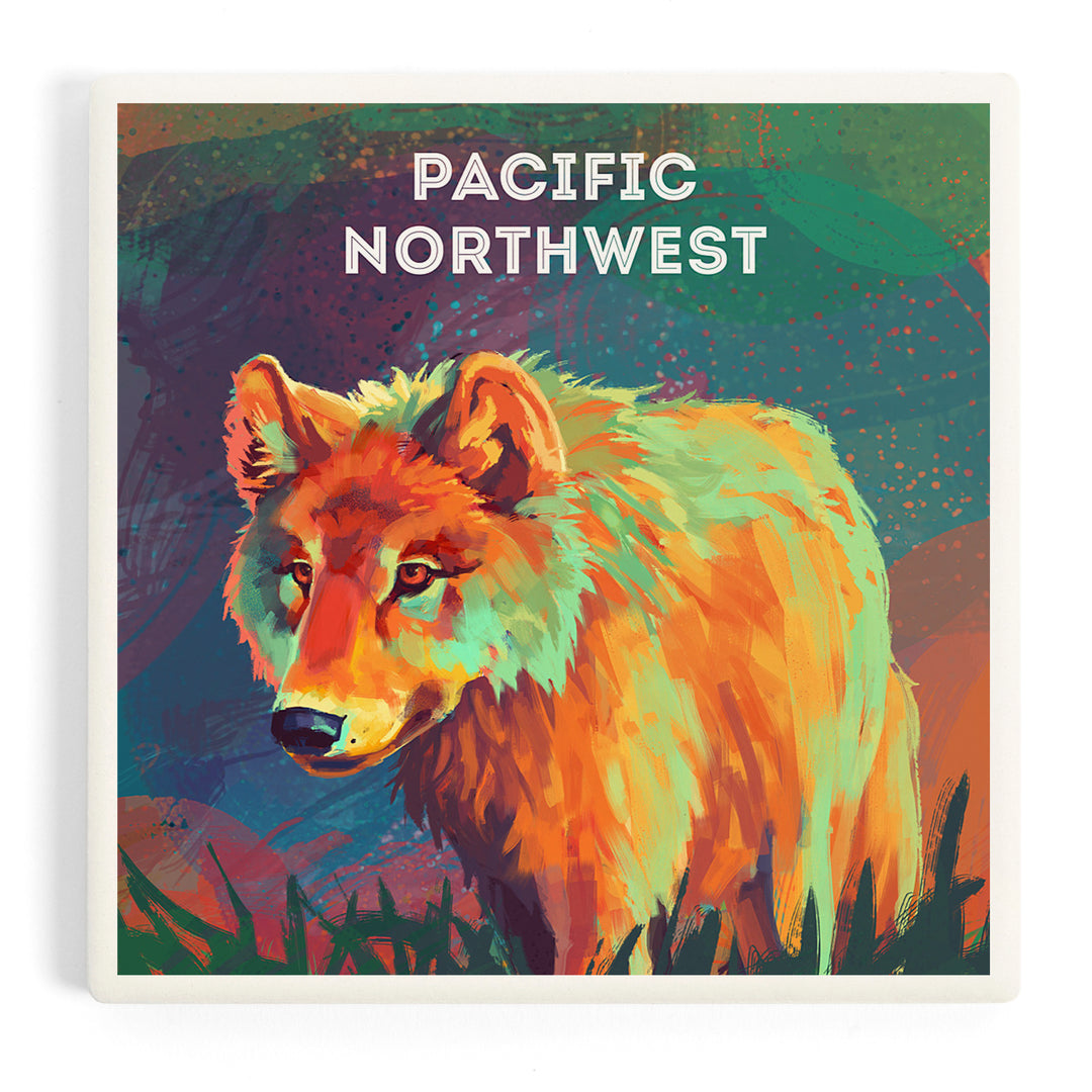 Pacific Northwest, Vivid, Gray Wolf, Coasters