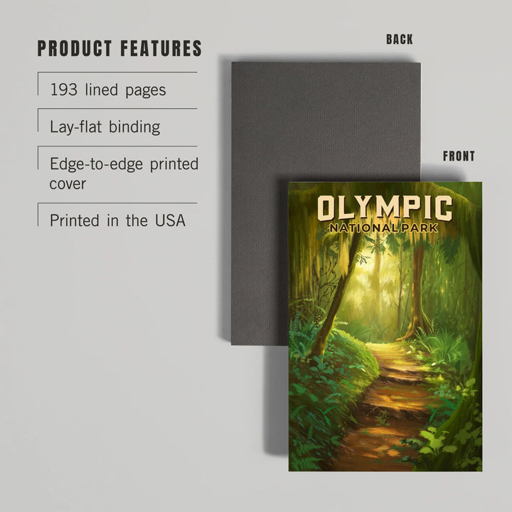 Lined 6x9 Journal, Olympic National Park, Washington, Oil Painting, Lay Flat, 193 Pages, FSC paper