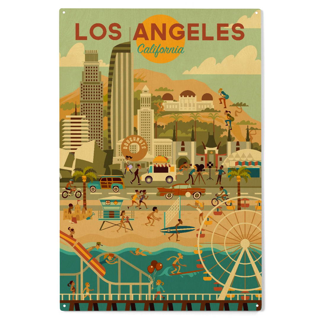 Los Angeles, California, City of Angels, Wood Sign and Postcards
