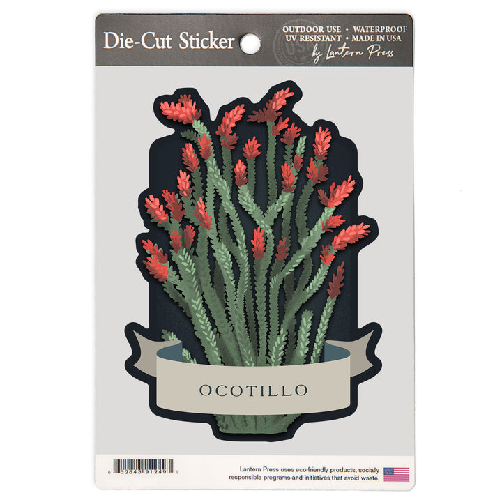 Vintage Flora Noir, Ocotillo, Vinyl Sticker