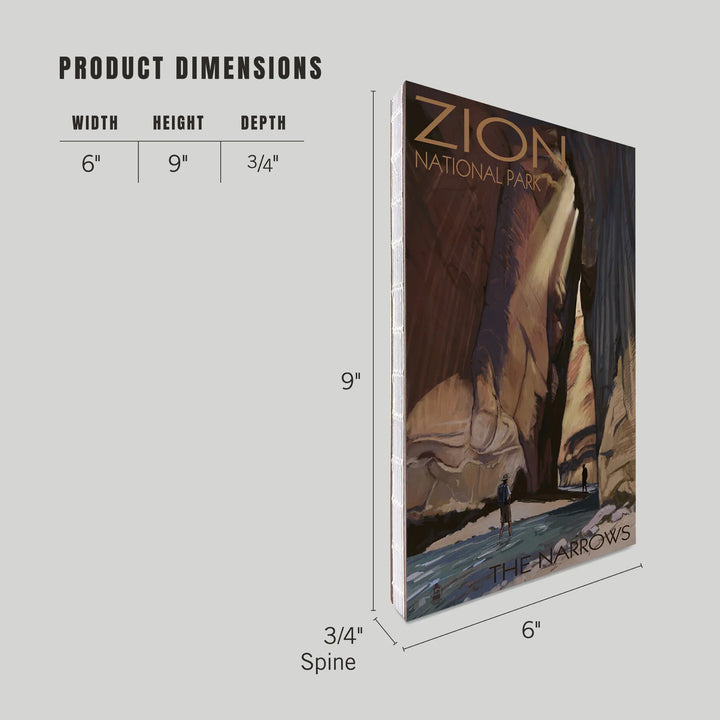 Lined 6x9 Journal, Zion National Park, Utah, The Narrows, Lay Flat, 193 Pages, FSC paper