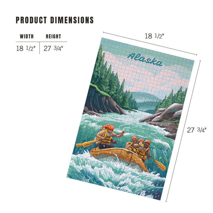 Alaska, Seek Adventure, River Rafting, Evergreens, Jigsaw Puzzle