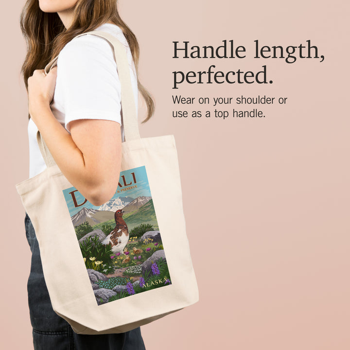 Denali National Park and Preserve, Alaska, Ptarmigan, Tote Bag