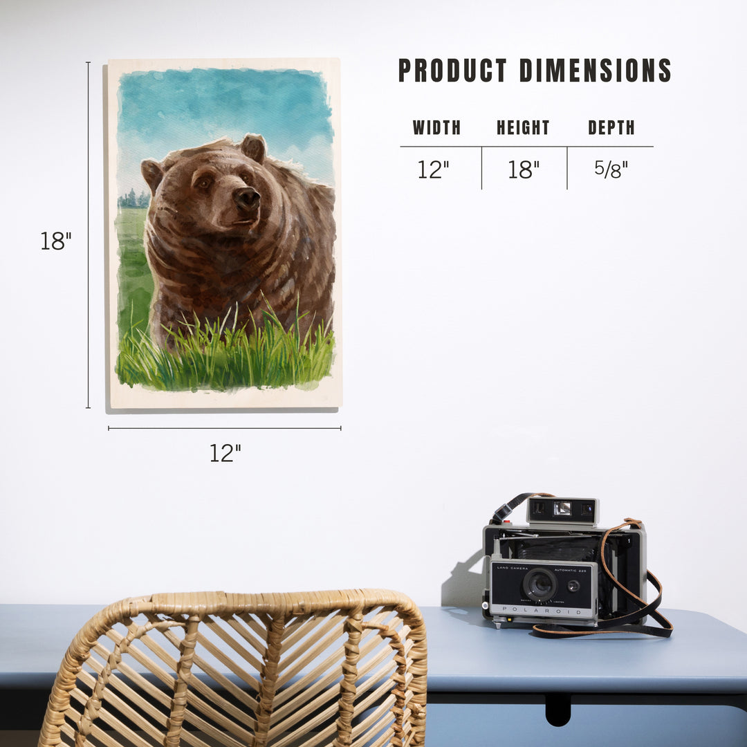 Watercolor Study, Grizzly Bear, Wood Signs and Postcards