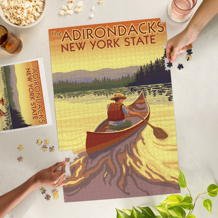 The Adirondacks, New York, Canoe Scene, Jigsaw Puzzle
