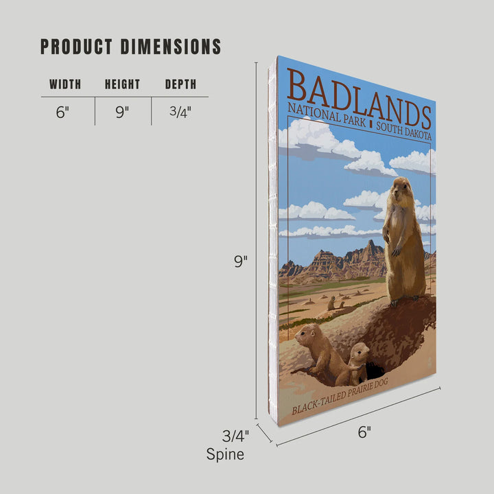 Lined 6x9 Journal, Badlands National Park, South Dakota, Prairie Dogs, Lay Flat, 193 Pages, FSC paper