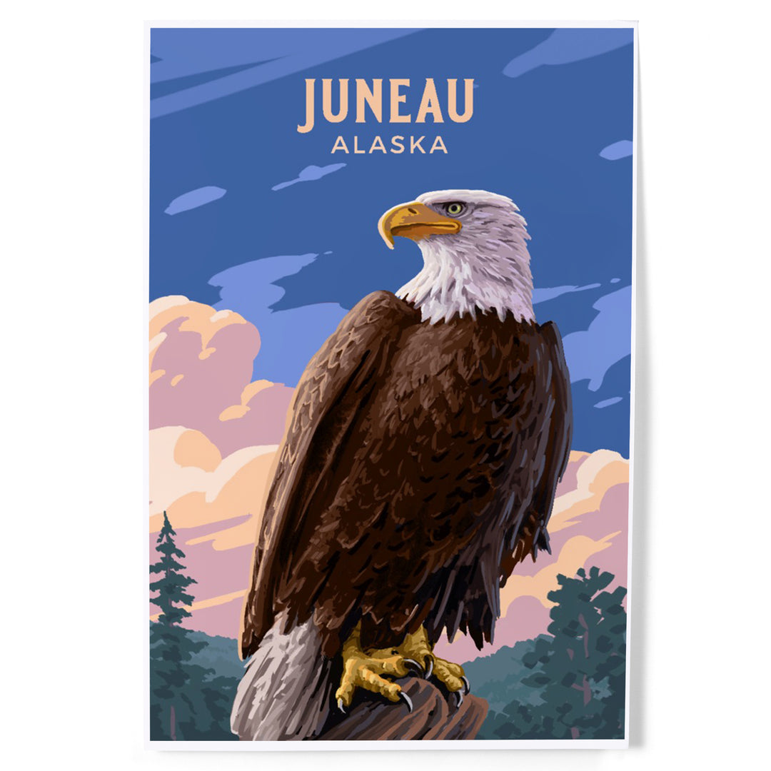 Juneau, Alaska, Painterly, Bald Eagle, Art & Giclee Prints