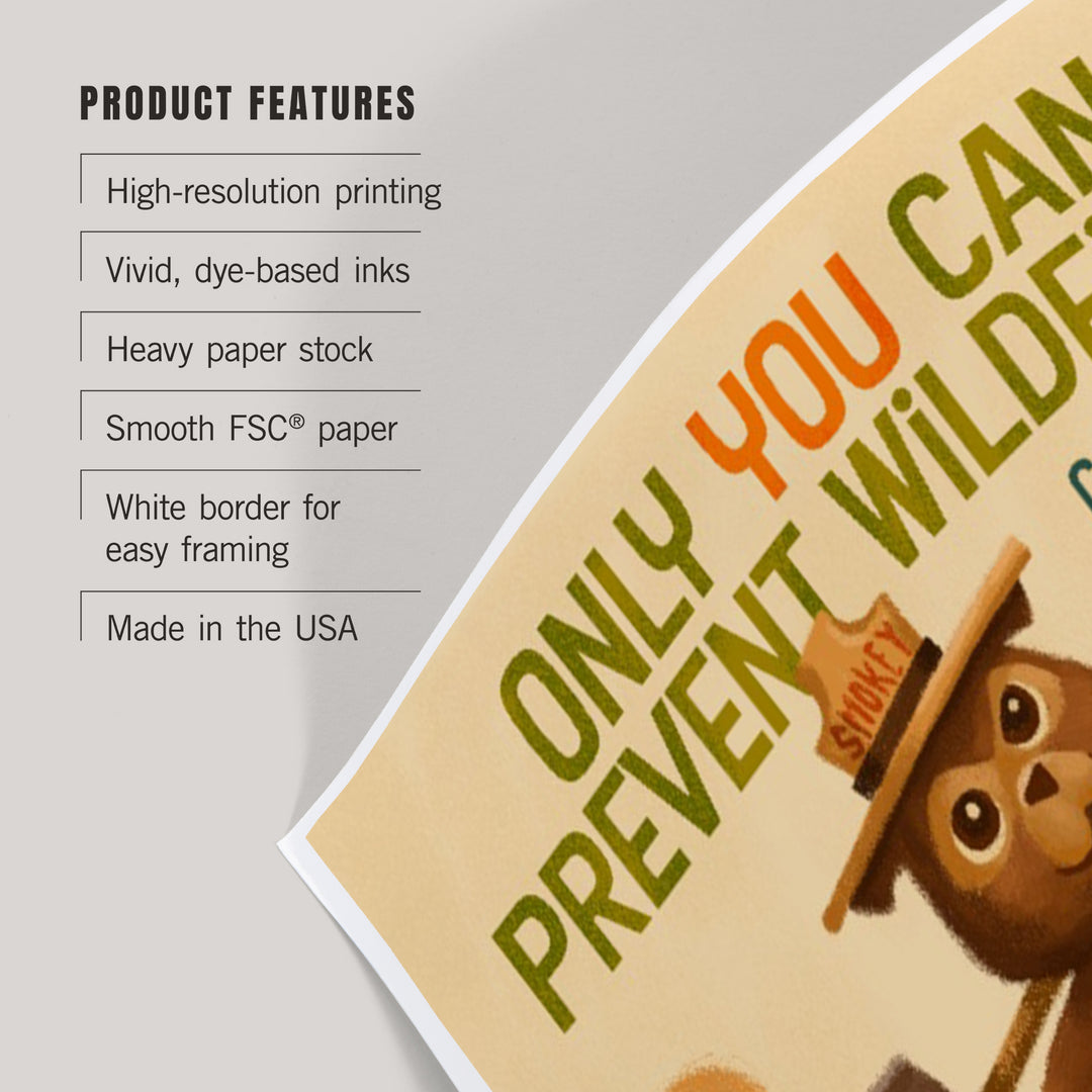 California, Smokey Bear with Shovel, Only You can prevent Wildfires, Art & Giclee Prints