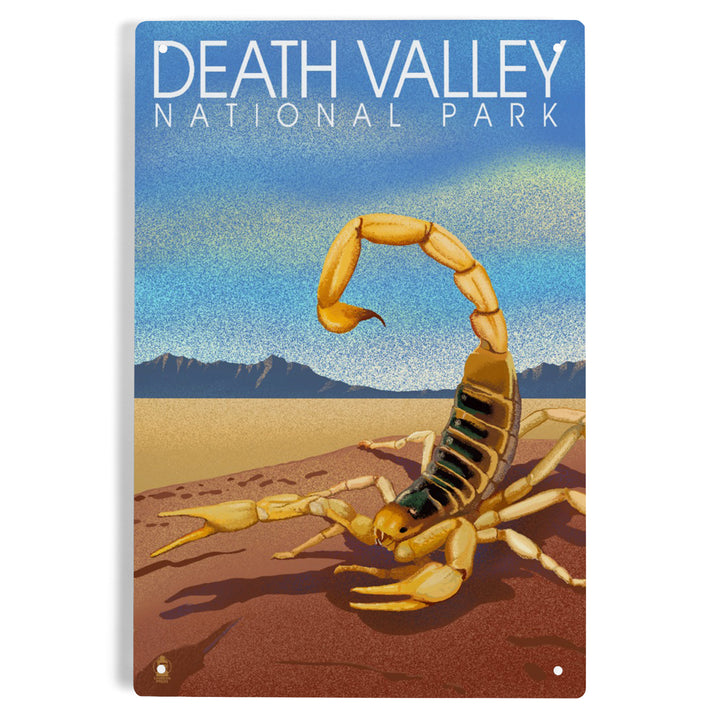 Death Valley National Park, California, Lithograph, Scorpion, Metal Signs