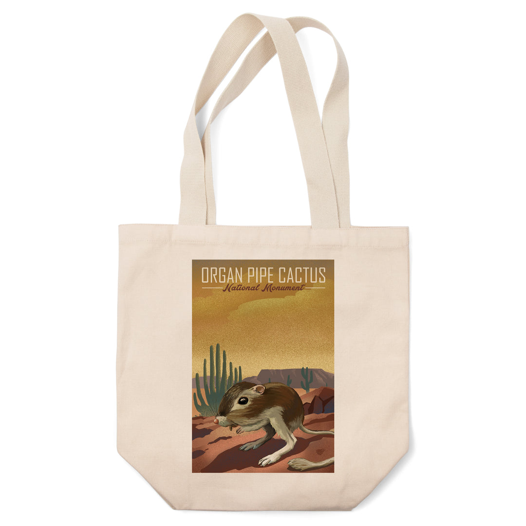 Organ Pipe Cactus National Monument, Arizona, Kangaroo Rat, Lithograph, Tote Bag