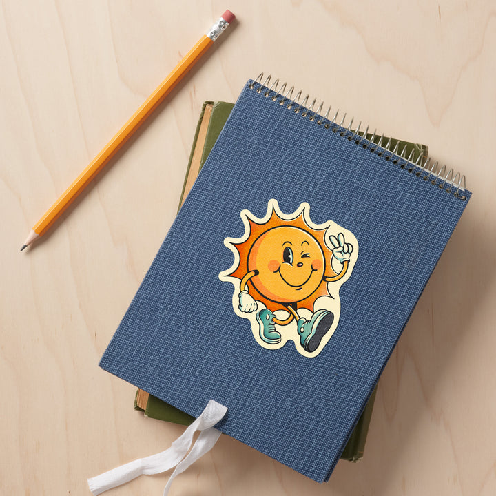 Vintage Mascot, Upbeat Sunshine, Vinyl Sticker