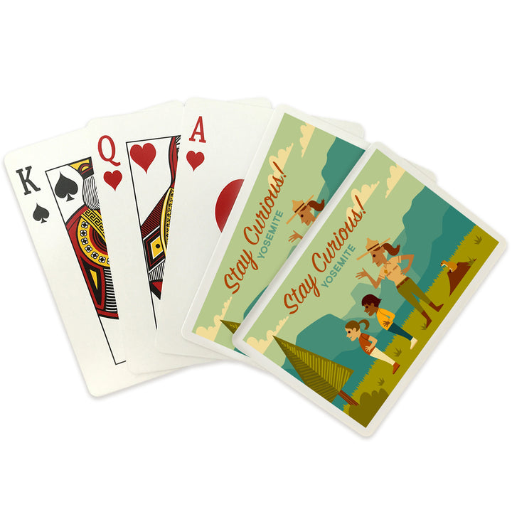 Playing Cards, Yosemite National Park, California, Stay Curious, Ranger Scene, Geometric, 52 Card Deck with Jokers in Box, Unique Art