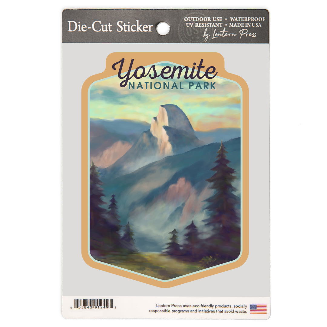 Yosemite National Park, California, Half Dome, Oil Painting, Vinyl Sticker