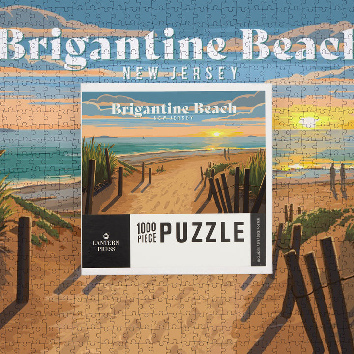 Brigantine Beach, New Jersey, Painterly, Sand Soul Sun, Beach Path, Jigsaw Puzzle