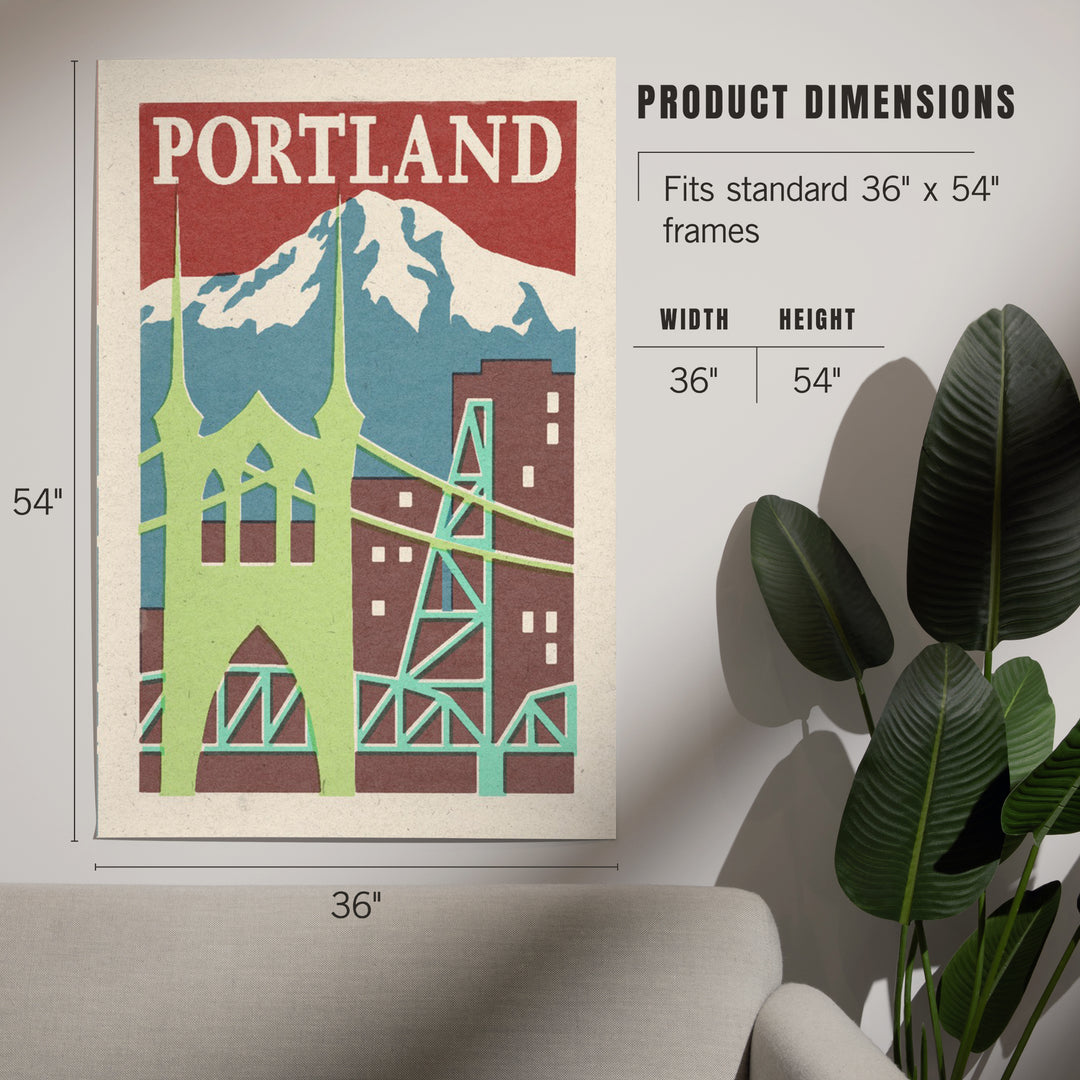 Portland, Oregon, Woodblock, Art & Giclee Prints