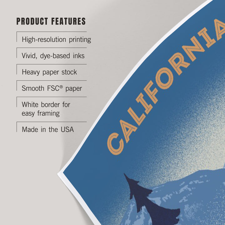 California, Lithograph, Elk and Mountains Scene, Art & Giclee Prints