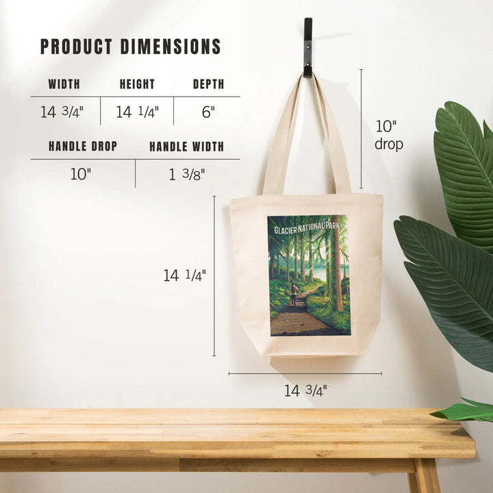 Glacier National Park, Montana, Walk in the Woods, Day Hike, Tote Bag