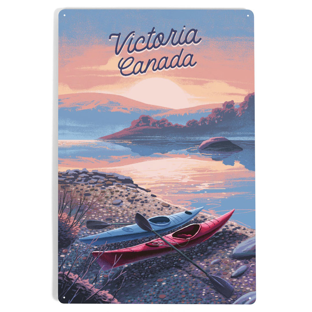 Victoria, Canada, Get Outside Series, Glassy Sunrise, Kayak, Metal Signs