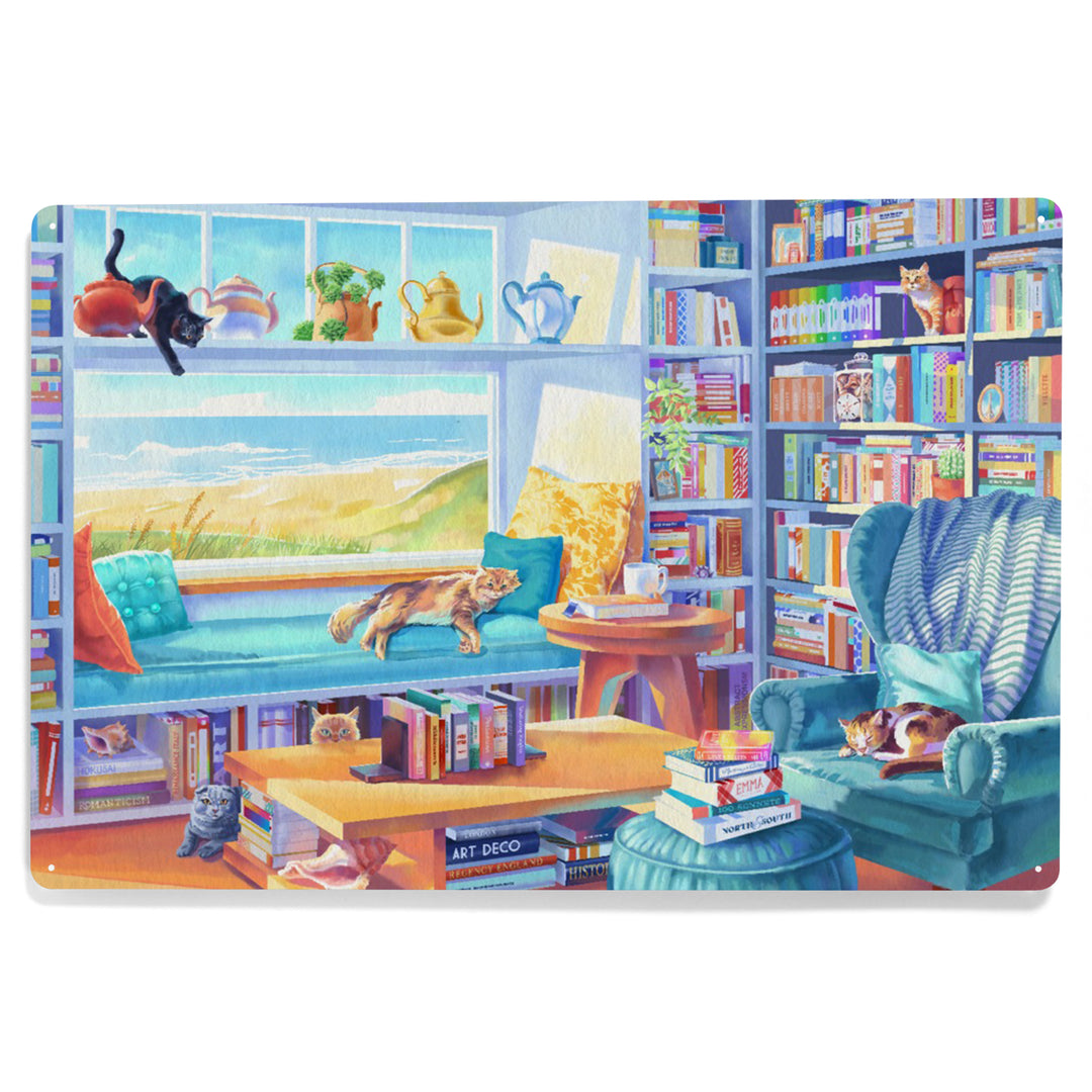 Literary Beach Cats, Metal Signs
