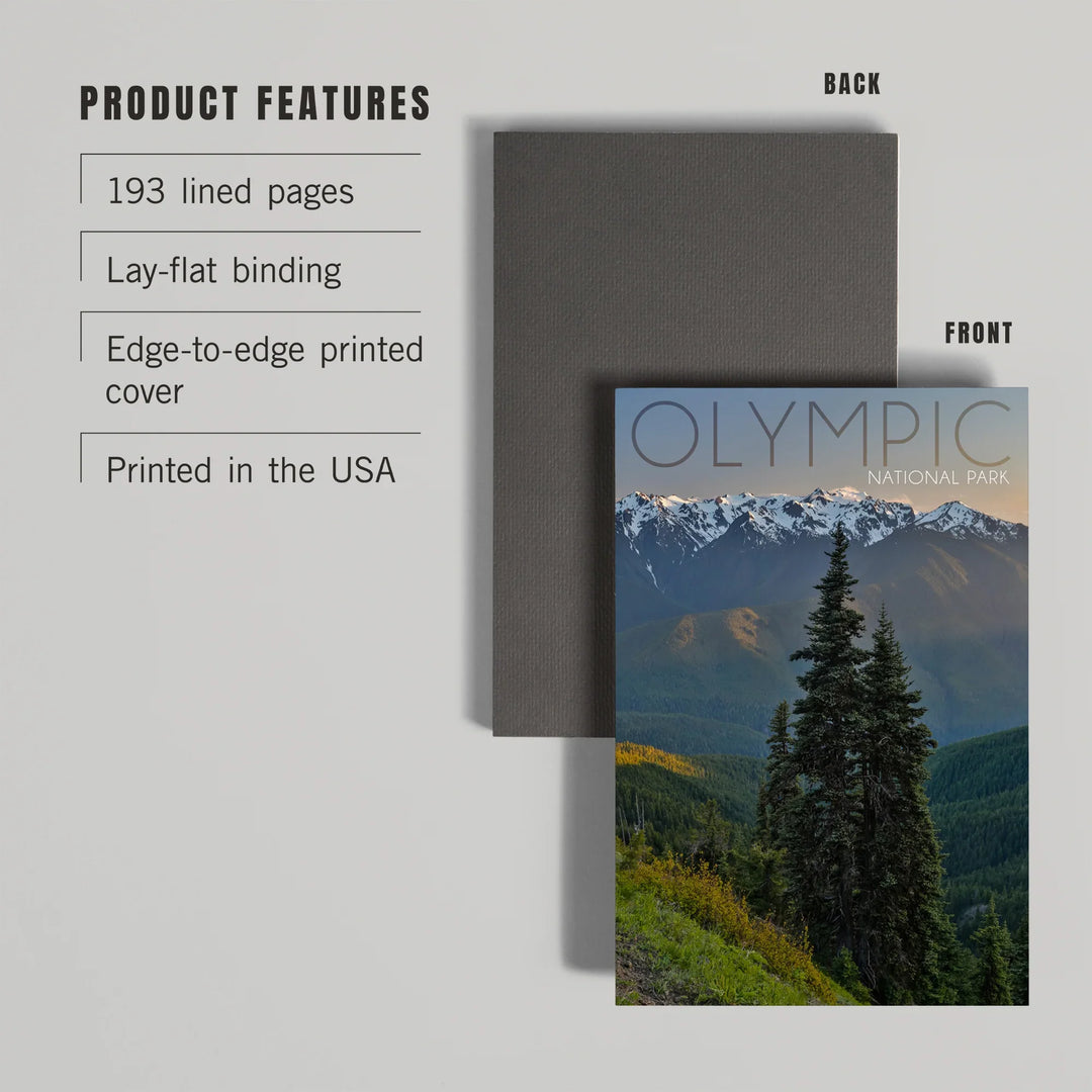 Lined 6x9 Journal, Olympic National Park, Washington, Hurricane Ridge, Lay Flat, 193 Pages, FSC paper