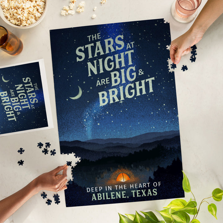 Abilene, Texas, The Stars at Night, Sleep Under the Stars, Tent and Night Sky, 1000 Piece Jigsaw Puzzle