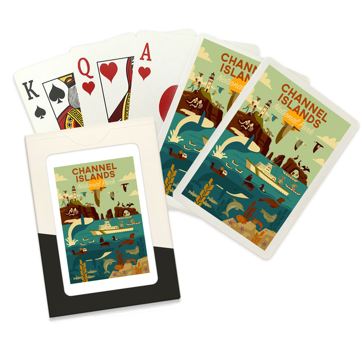 Playing Cards, Channel Islands National Park, California, Geometric National Park Series, 52 Card Deck with Jokers in Box, Unique Art