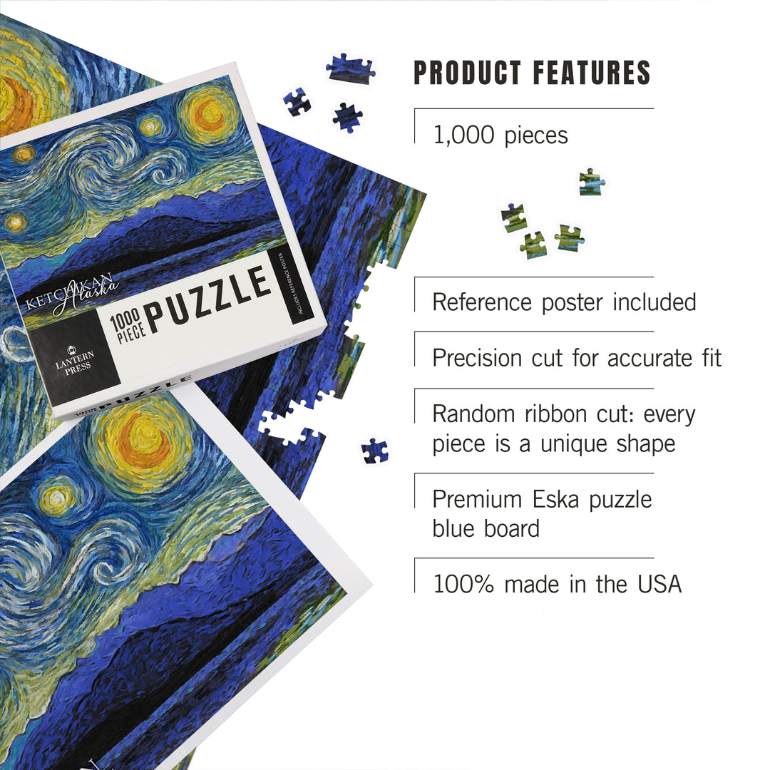 Ketchikan, Alaska, Starry Night, Jigsaw Puzzle