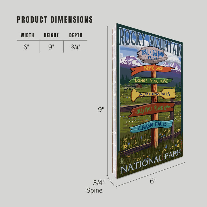 Lined 6x9 Journal, Rocky Mountain National Park, Colorado, Trail Ridge Road, Destination Signpost Press, Lay Flat, 193 Pages, FSC paper