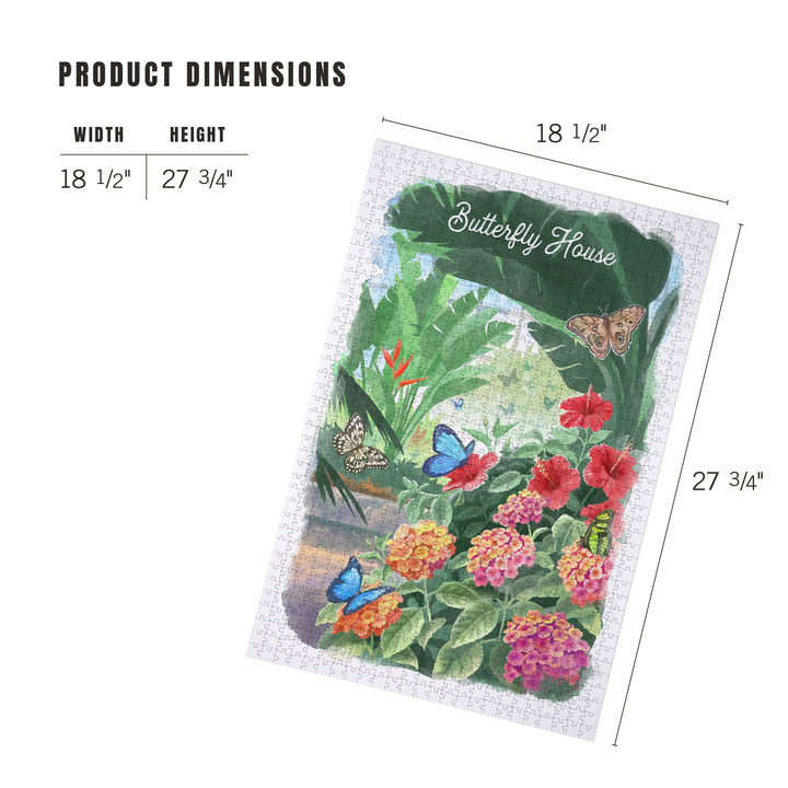 Watercolor Study, Tropical Butterfly House, 1000 Piece Jigsaw Puzzle