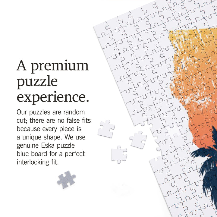 Huntington Beach, California, State Abstract, Palm Scene, 1000 Piece Jigsaw Puzzle