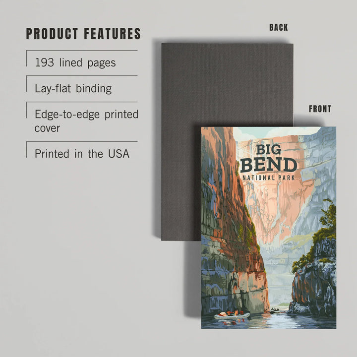Lined 6x9 Journal, Big Bend National Park, Texas, Painterly National Park Series, Lay Flat, 193 Pages, FSC paper