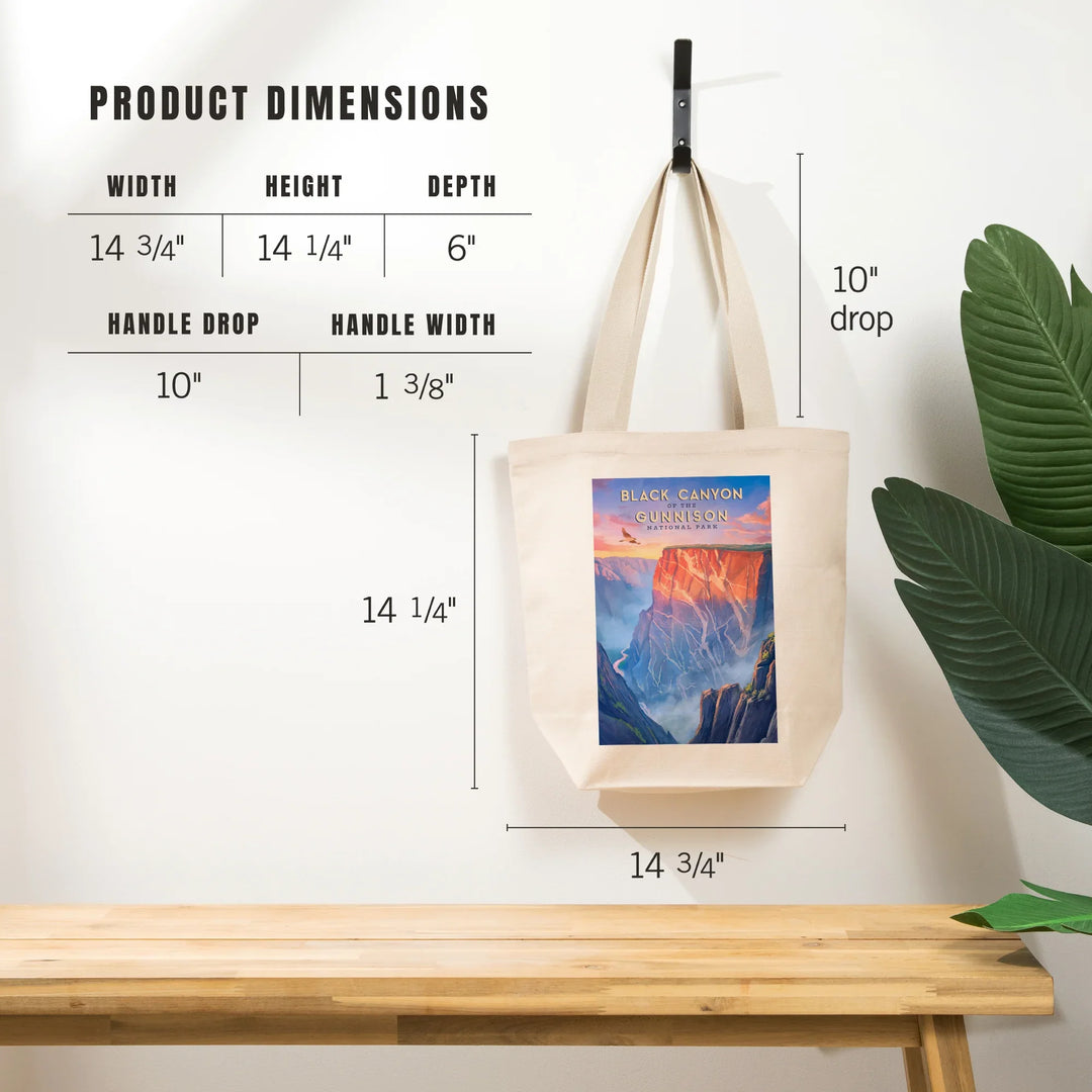 Black Canyon of the Gunnison National Park, Oil Painting, Tote Bag