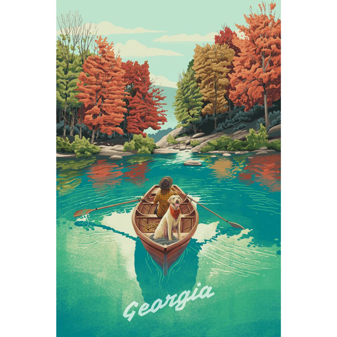 Georgia, Quiet Explorer, Boating, Mountain, Stretched Canvas - Lantern Press