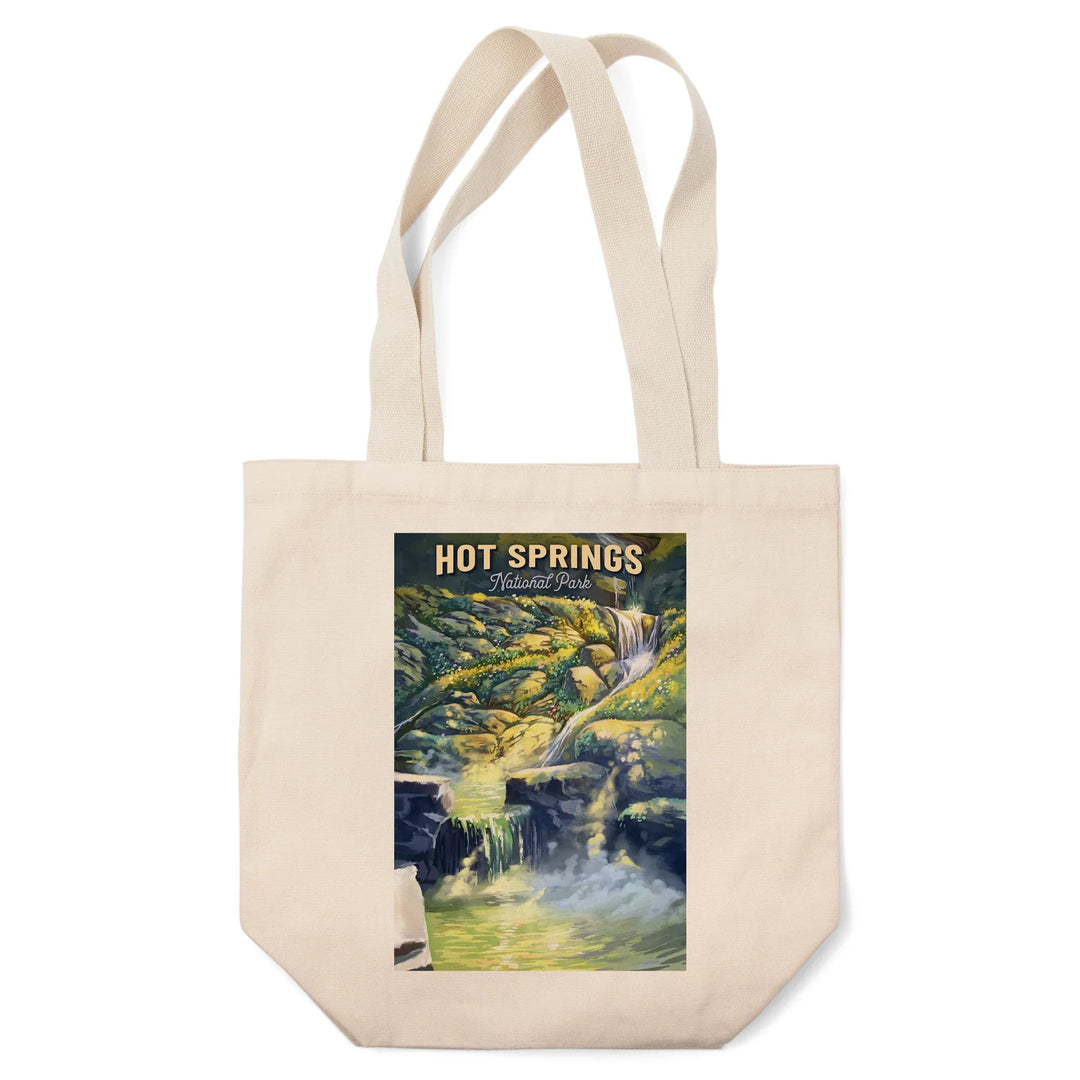 Hot Springs National Park, Arkansas, Oil Painting, Tote Bag