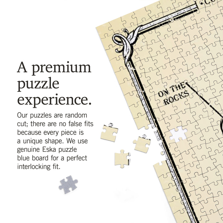 Prohibition, Cocktail Recipe, Old Fashioned, 1000 Piece Jigsaw Puzzle