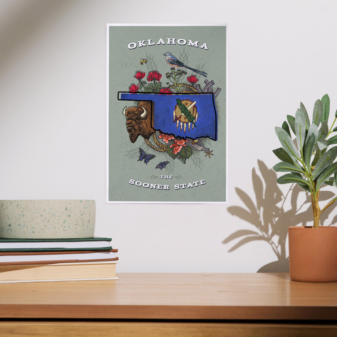 Oklahoma, State Treasure Trove, The Sooner State, Art & Giclee Prints