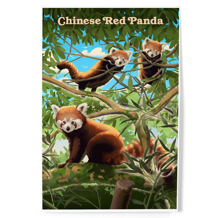 Lithograph Wildlife, Chinese Red Panda, Art & Giclee Prints