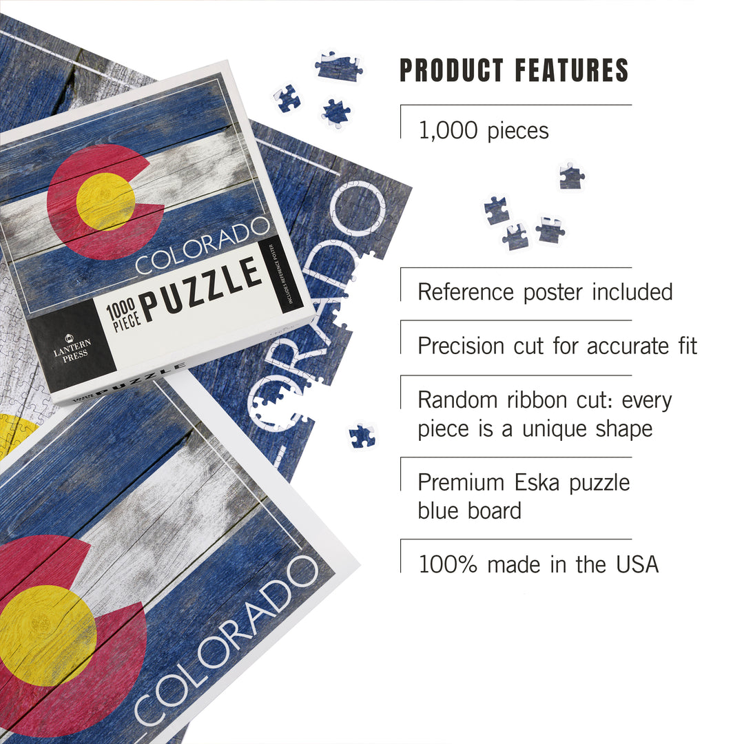 Rustic Colorado State Flag, 1000 Piece Jigsaw Puzzle