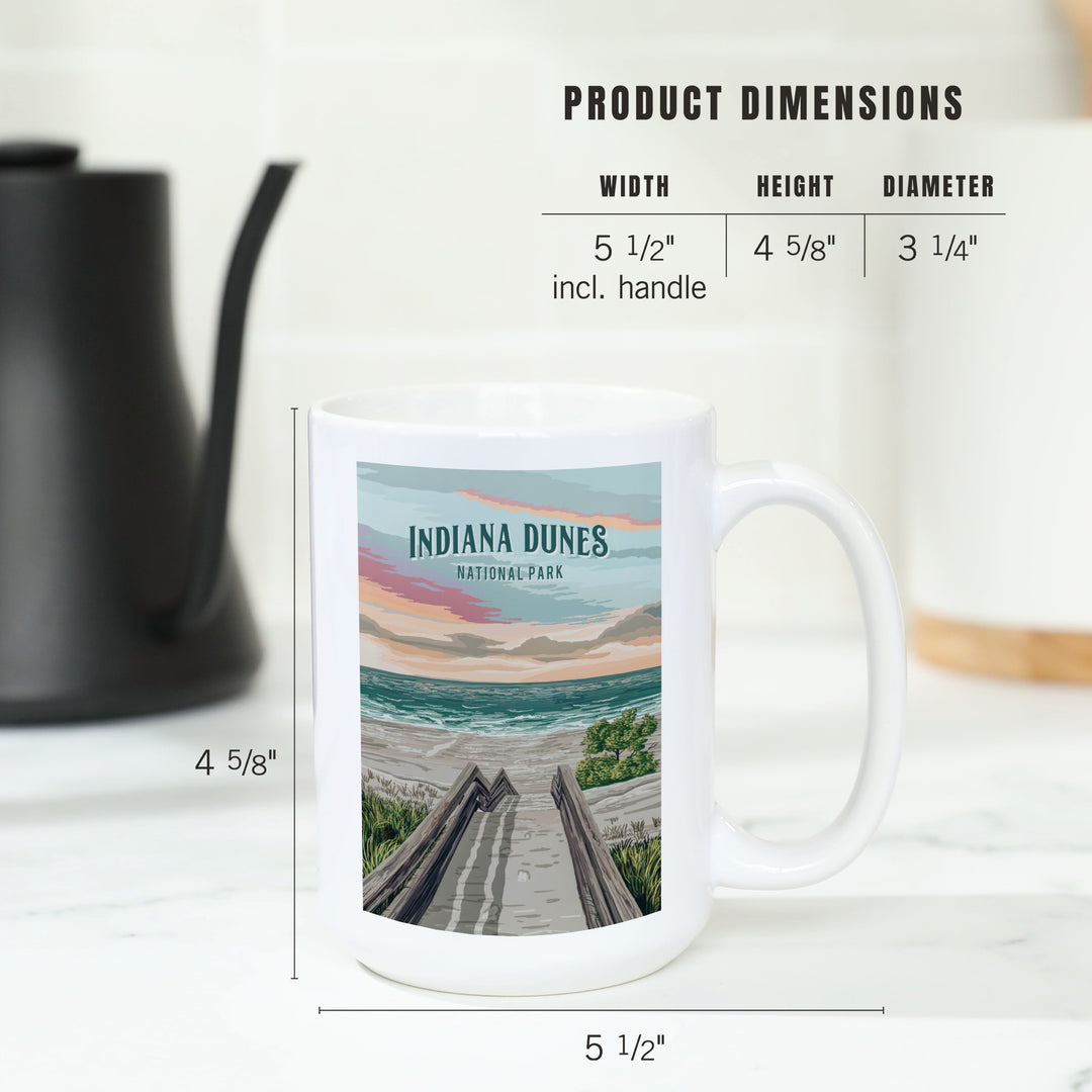 Indiana Dunes National Park, Indiana, Painterly National Park Series, Ceramic Mug