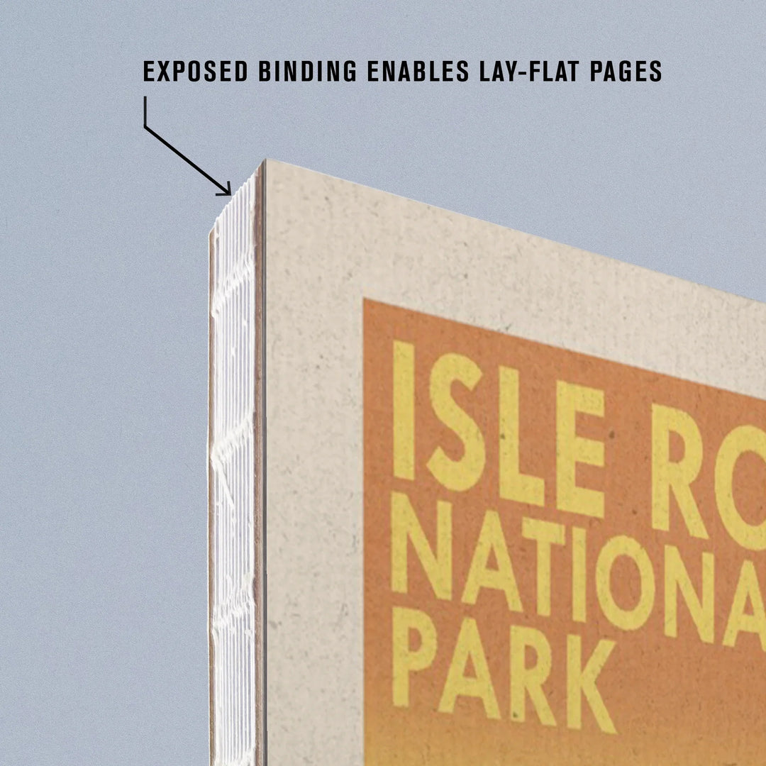 Lined 6x9 Journal, Isle Royale National Park, Michigan, Moose at Dawn, Lay Flat, 193 Pages, FSC paper