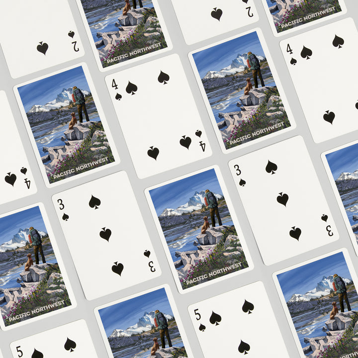 Playing Cards, Pacific Northwest, Washington, Painterly, Get Out and Hike, 52 Card Deck with Jokers in Box, Unique Art