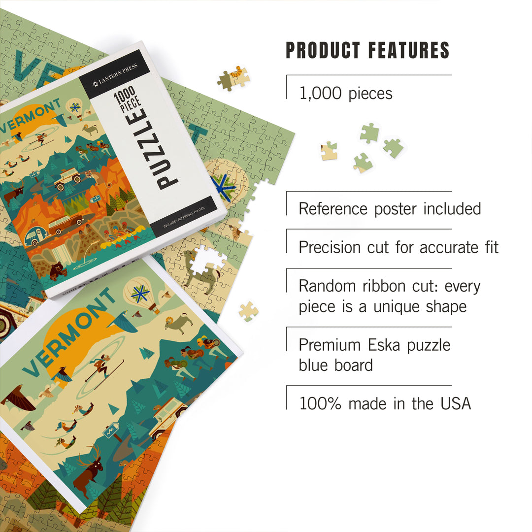 Vermont, Mountain Geometric, 1000 Piece Jigsaw Puzzle