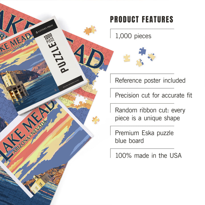 Lake Mead, Nevada and Arizona, Paddleboat and Hoover Dam, Jigsaw Puzzle