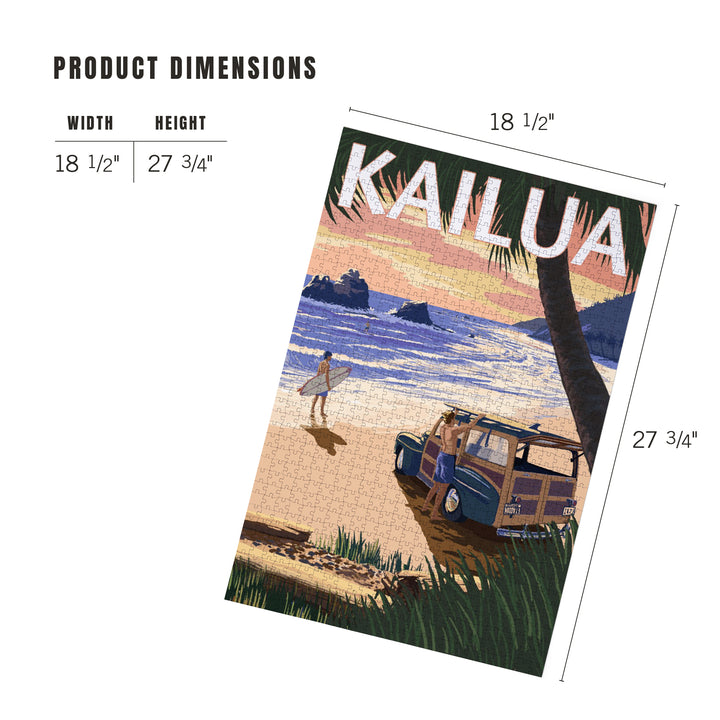 Kailua, Hawaii, Woody on Beach, Jigsaw Puzzle