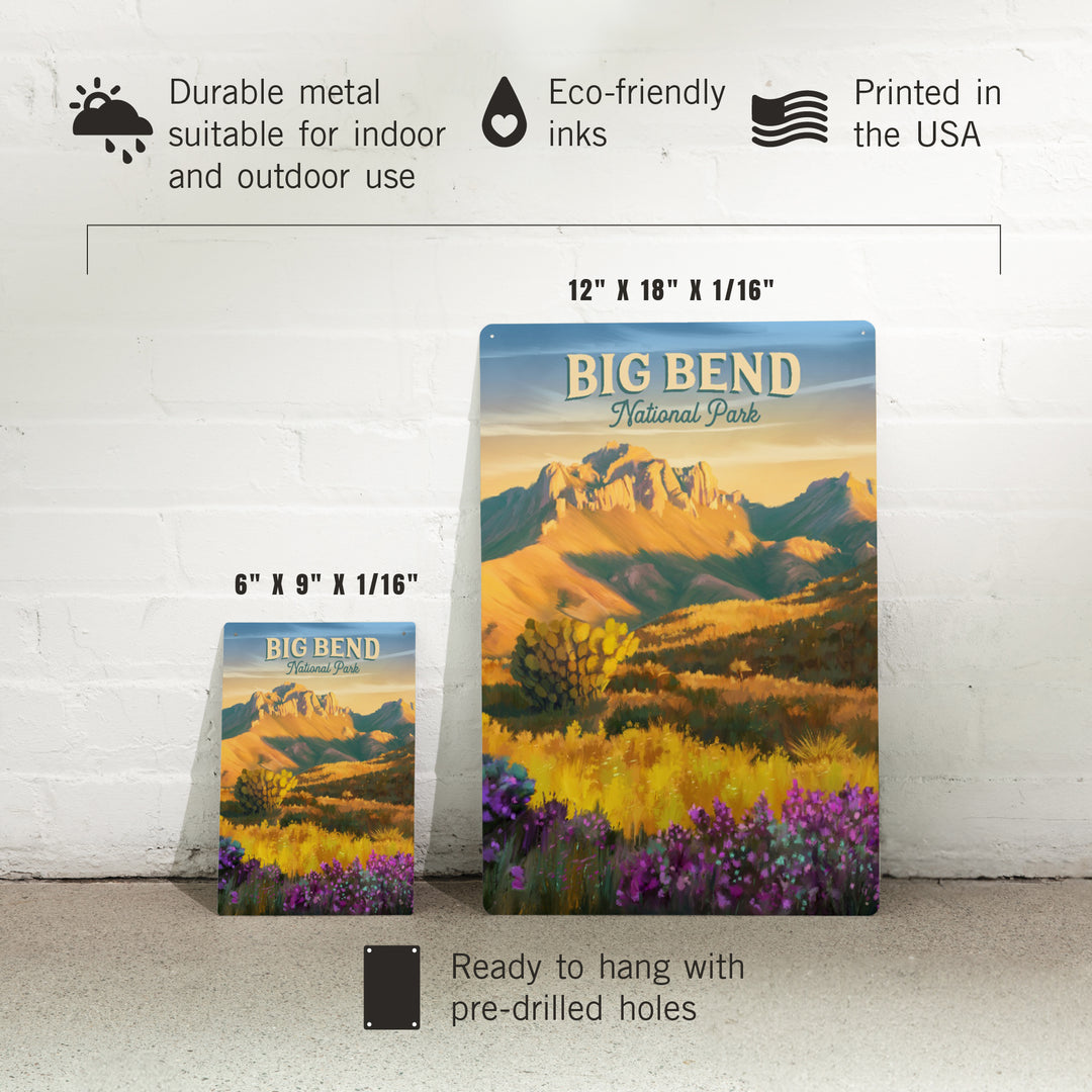 Big Bend National Park, Texas, Oil Painting, Metal Signs