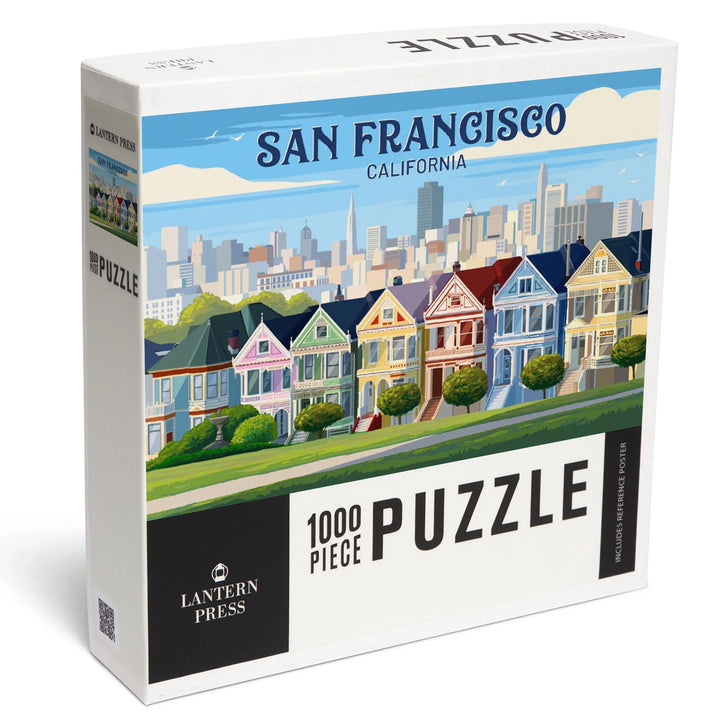 San Francisco, California, Painterly, Painted Houses, 1000 Piece Jigsaw Puzzle